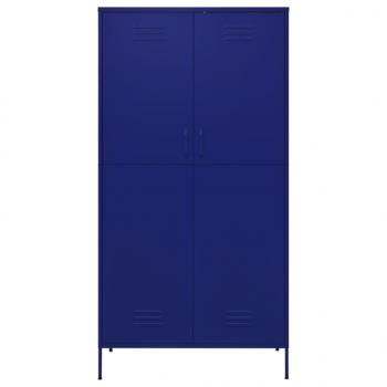 Kleiderschrank Marineblau 90x50x180 cm Stahl   