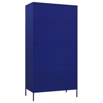 Kleiderschrank Marineblau 90x50x180 cm Stahl   