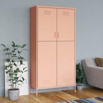 ARDEBO.de - Kleiderschrank Rosa 90x50x180 cm Stahl   