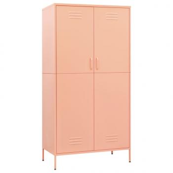 Kleiderschrank Rosa 90x50x180 cm Stahl   