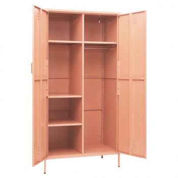 Kleiderschrank Rosa 90x50x180 cm Stahl   