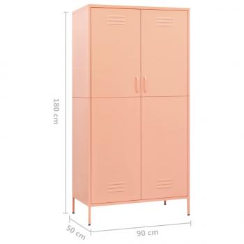 Kleiderschrank Rosa 90x50x180 cm Stahl   