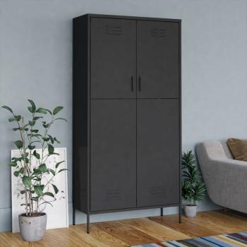 ARDEBO.de - Kleiderschrank Anthrazit 90x50x180 cm Stahl