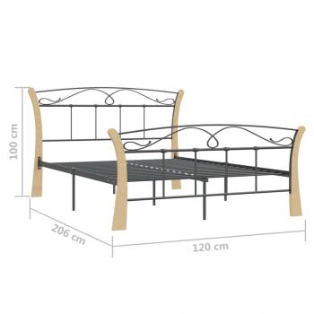 Bettgestell Schwarz Metall 120x200 cm