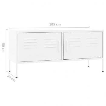 TV-Schrank Weiß 105x35x50 cm Stahl    