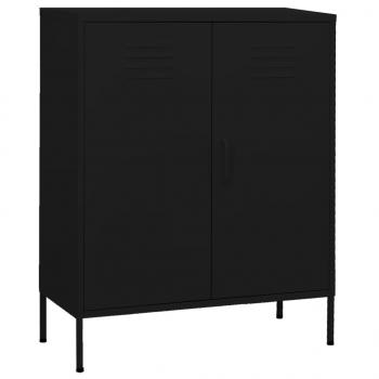 ARDEBO.de - Lagerschrank Schwarz 80x35x101,5 cm Stahl    