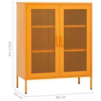 Lagerschrank Senfgelb 80x35x101,5 cm Stahl    