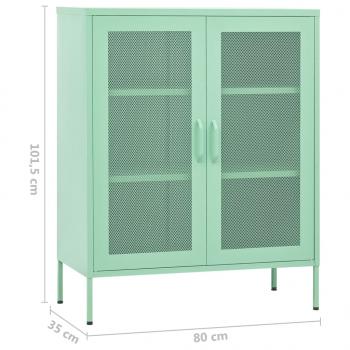 Lagerschrank Minzgrün 80x35x101,5 cm Stahl    