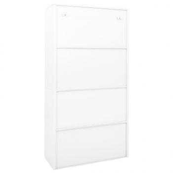 Büroschrank mit Schiebetür Weiß 90x40x180 cm Stahl 