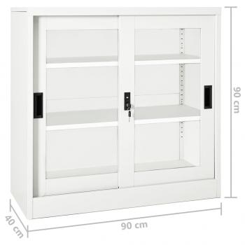 Schrank mit Schiebetür Weiß 90x40x90 cm Stahl