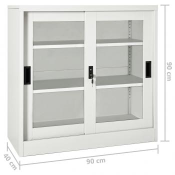 Schrank mit Schiebetür Hellgrau 90x40x90 cm Stahl