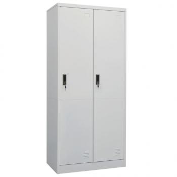 ARDEBO.de - Kleiderschrank Hellgrau 80x50x180 cm Stahl