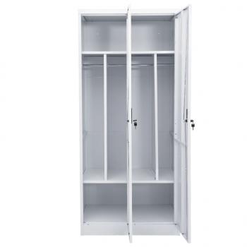 Kleiderschrank Hellgrau 80x50x180 cm Stahl