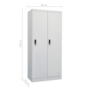 Kleiderschrank Hellgrau 80x50x180 cm Stahl