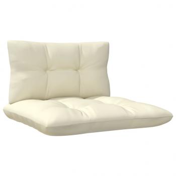 Gartensofa 2-Sitzer mit Kissen in Creme Massivholz Kiefer