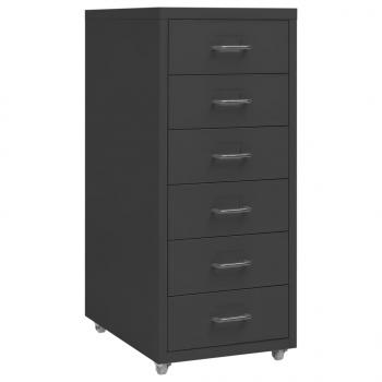 ARDEBO.de - Aktenschrank mit Rollen Anthrazit 28x41x69 cm Metall