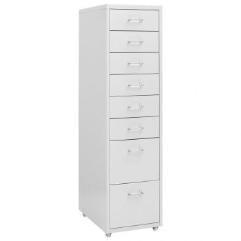 ARDEBO.de - Aktenschrank mit Rollen Grau 28x41x109 cm Metall