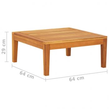 2-tlg. Garten-Lounge-Set mit Kissen Cremeweiß Akazienholz