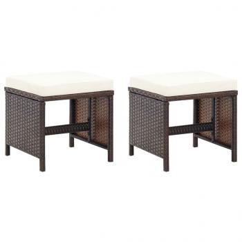 4-tlg. Gartenstuhl und Hocker Set Poly Rattan Braun