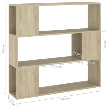 Bücherregal Raumteiler Sonoma-Eiche 100x24x94 cm