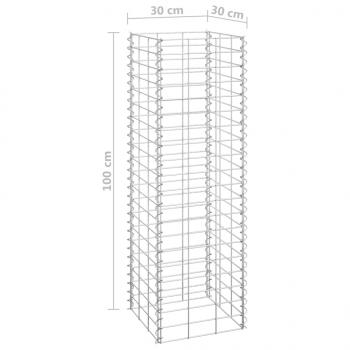 Gabionen-Hochbeete 3 Stk. 30x30x100 cm Eisen