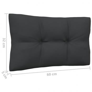 2-Sitzer-Gartensofa mit Kissen Schwarz Massivholz Kiefer 