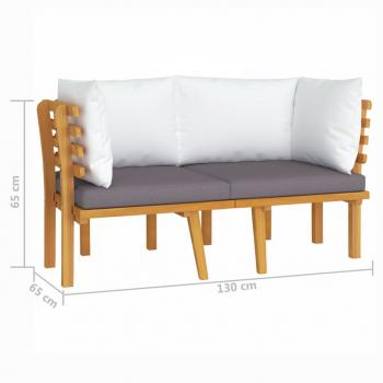 2-Sitzer-Gartensofa mit Kissen Massivholz Akazie