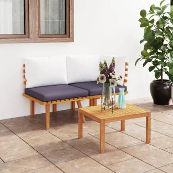 ARDEBO.de - 2-tlg. Garten-Lounge-Set mit Kissen Massivholz Akazie