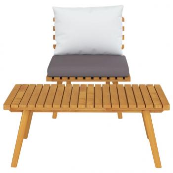 2-tlg. Garten-Lounge-Set mit Kissen Massivholz Akazie