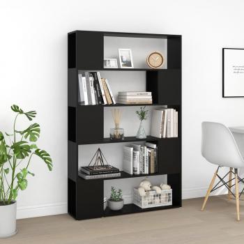 Bücherregal Raumteiler Schwarz 100x24x155 cm Holzwerkstoff