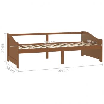 Tagesbett 3-Sitzer Honigbraun Massivholz Kiefer 90x200 cm