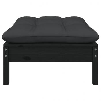 Gartensofa 2-Sitzer mit Kissen in Schwarz Massivholz Kiefer