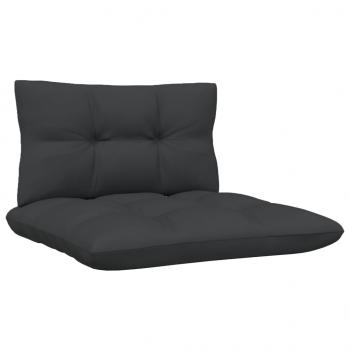 2-Sitzer-Gartensofa mit Kissen Schwarz Massivholz Kiefer 