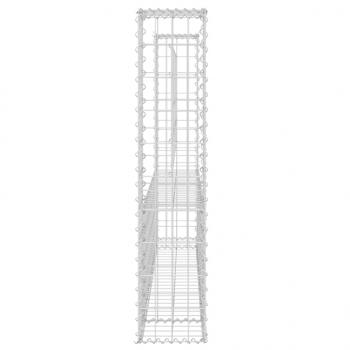 Gabionenkorb U-Form mit 2 Säulen Eisen 140x20x100 cm