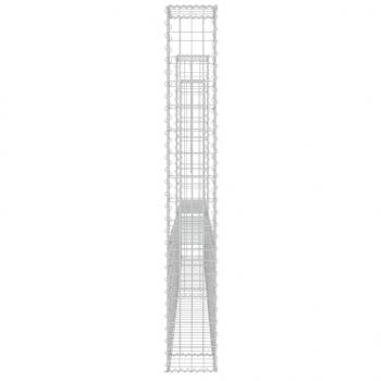 Gabionenkorb U-Form mit 3 Säulen Eisen 260x20x150 cm