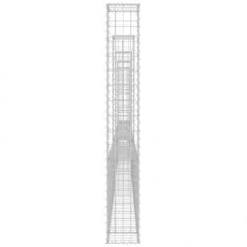 Gabionenkorb U-Form mit 5 Säulen Eisen 500x20x150 cm