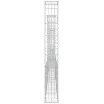 Gabionenkorb U-Form mit 6 Säulen Eisen 620x20x150 cm