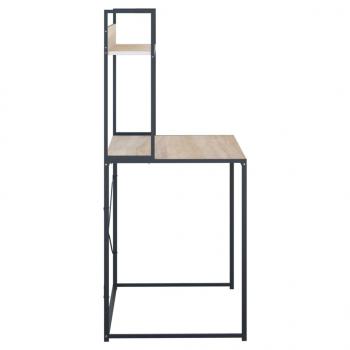 Computertisch Schwarz Eiche-Optik 110x60x138cm Holzwerkstoff