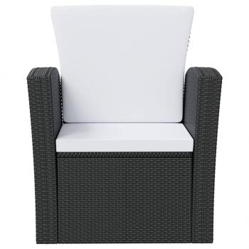 8-tlg. Garten-Lounge-Set mit Kissen Poly Rattan Schwarz