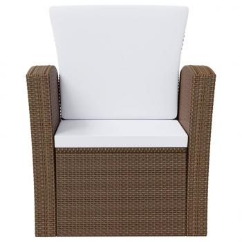 8-tlg. Garten-Lounge-Set mit Kissen Poly Rattan Braun