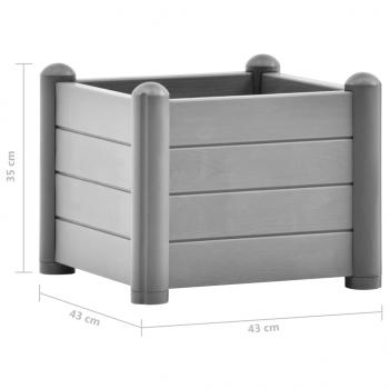 Garten-Hochbeet PP Stein Grau 43x43x35 cm