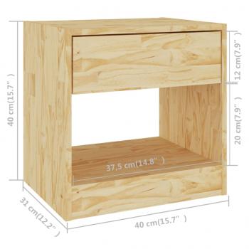 Nachttische 2 Stk. 40x31x40 cm Massivholz Kiefer