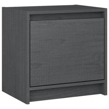 Nachtschrank Grau 40x30,5x40 cm Massivholz Kiefer