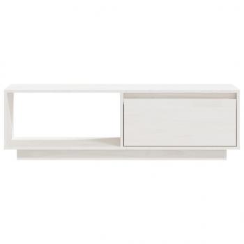 TV-Schrank Weiß 110x30x33,5 cm Massivholz Kiefer