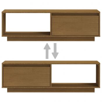 TV-Schrank Honigbraun 110x30x33,5 cm Massivholz Kiefer