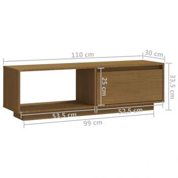 TV-Schrank Honigbraun 110x30x33,5 cm Massivholz Kiefer