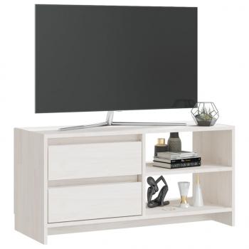 TV-Schrank Weiß 80x31x39 cm Massivholz Kiefer