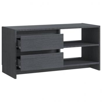 TV-Schrank Grau 80x31x39 cm Massivholz Kiefer