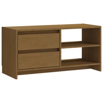 TV-Schrank Honigbraun 80x31x39 cm Massivholz Kiefer