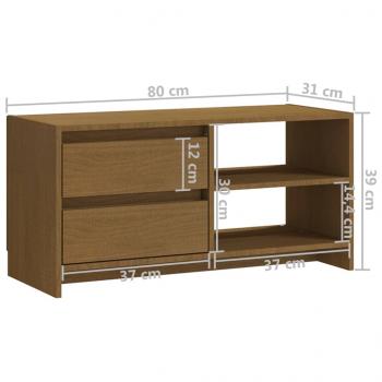 TV-Schrank Honigbraun 80x31x39 cm Massivholz Kiefer